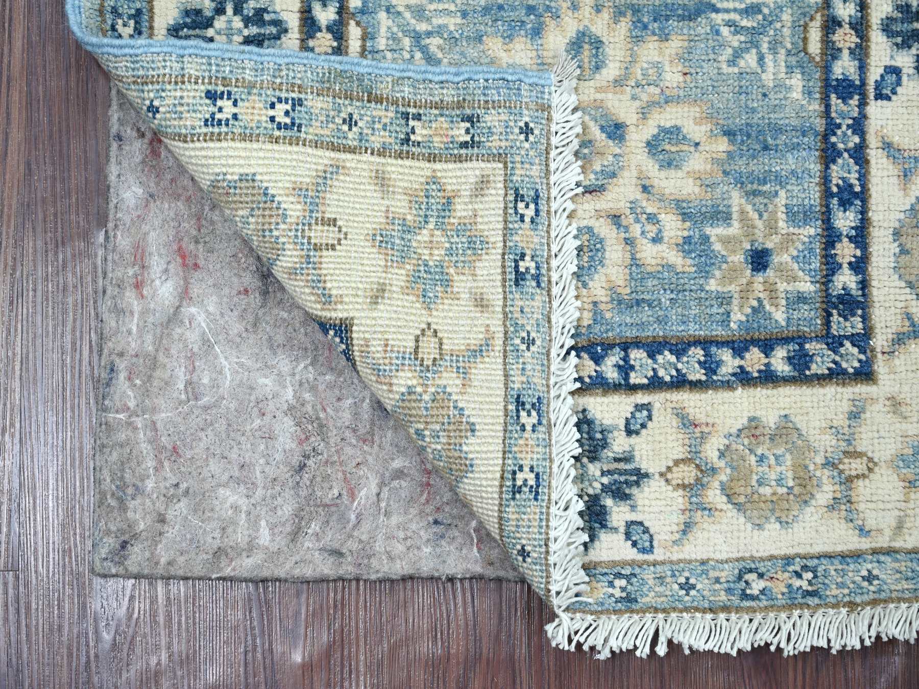 Blue 2'1" x 6'0" Kazak Hand knotted Wool Rug - Sku: O022023