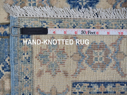 Blue 2'1" x 6'0" Kazak Hand knotted Wool Rug - Sku: O022023