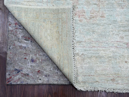 Blue 2'8" x 13'8" Oushak And Peshawar Hand knotted Wool Rug - Sku: O022024