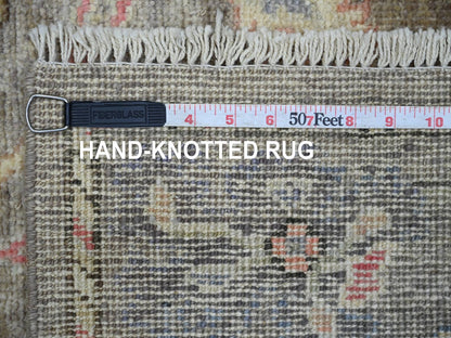 Brown 2'10" x 17'0" Oushak And Peshawar Hand knotted Wool Rug - Sku: O022025