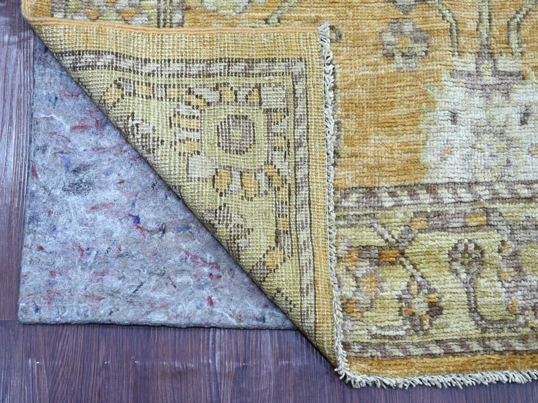 Brown 2'11" x 13'6" Oushak And Peshawar Hand knotted Wool Rug - Sku: O022030