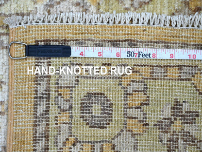 Brown 2'11" x 13'6" Oushak And Peshawar Hand knotted Wool Rug - Sku: O022030