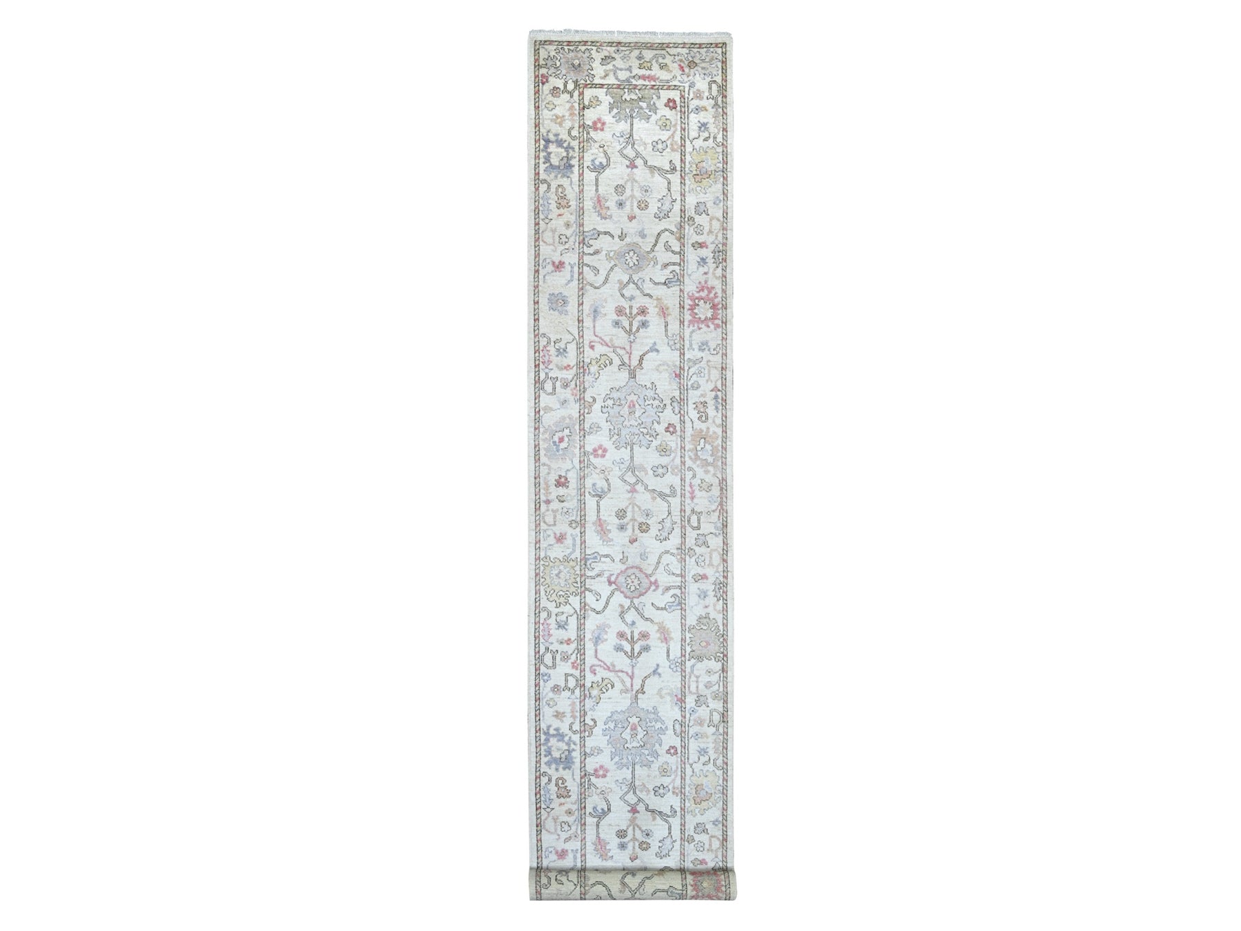 Oushak Oushak hand-knotted wool runner in Ivory, 2'9" x 15'8" — SKU O022031