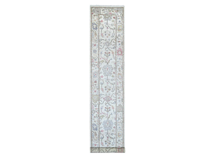 Oushak Oushak hand-knotted wool runner in Ivory, 2'9" x 15'8" — SKU O022031