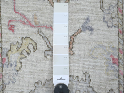 Ivory 2'9" x 15'8" Oushak And Peshawar Hand knotted Wool Rug - Sku: O022031