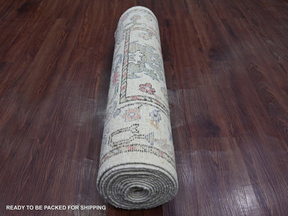 Oushak Oushak hand-knotted wool runner in Ivory, 2'9" x 15'8" — SKU O022031 (view 4)