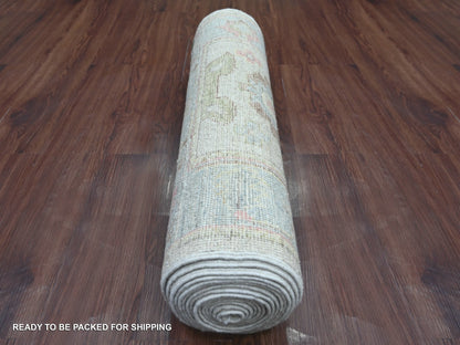 Oushak Oushak hand-knotted wool runner in Gray & Light Blue, 2'9" x 17'3" — SKU O022032 (view 4)