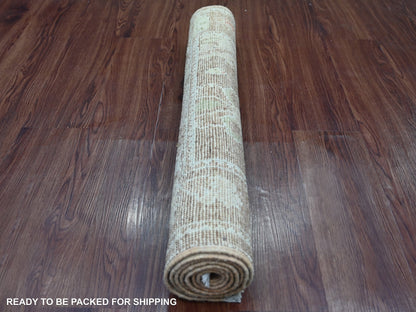 Brown 2'10" x 5'11" Oushak And Peshawar Hand knotted Wool Rug - Sku: O022033