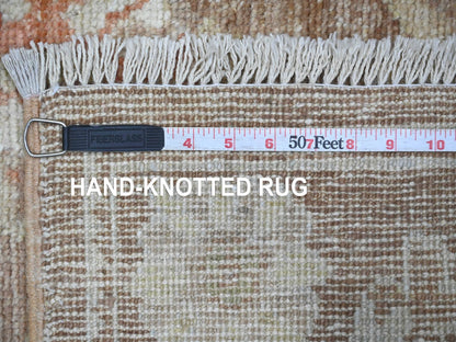 Brown 2'10" x 5'11" Oushak And Peshawar Hand knotted Wool Rug - Sku: O022033