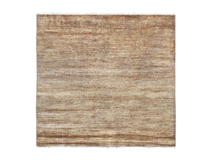 Brown 5'8" x 5'10" Modern and Contemporary Hand knotted Wool Rug - Sku: O022034