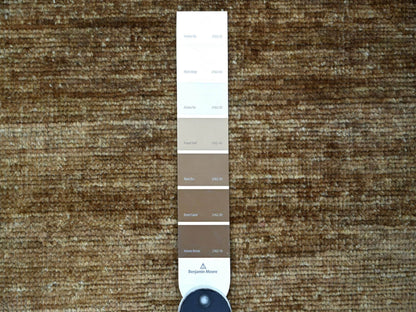 Modern / Contemporary hand-knotted wool rug in Brown, 5'8" x 5'10" — SKU O022034 (view 3)