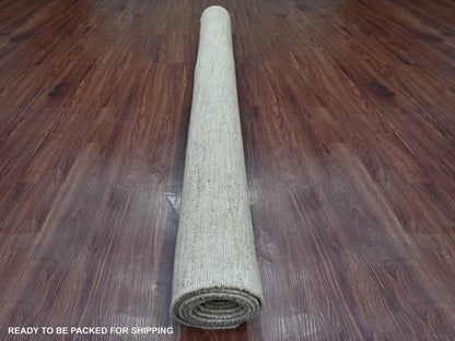 Brown 6'0" x 8'9" Modern and Contemporary Hand knotted Wool Rug - Sku: O022035