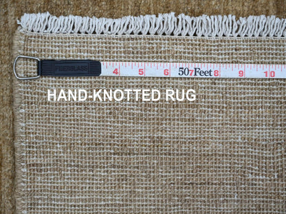 Brown 6'0" x 8'9" Modern and Contemporary Hand knotted Wool Rug - Sku: O022035