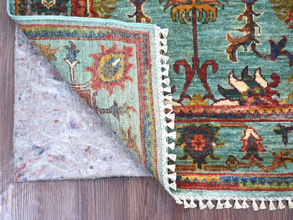 Blue 2'7" x 4'5" Tribal & Geometric Hand knotted Wool Rug - Sku: O022037
