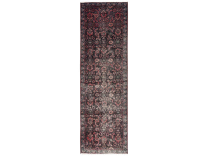 Brown 2'7" x 8'7" Vintage Hand knotted Wool Rug - Sku: O02203