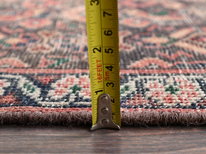 Brown 2'7" x 8'7" Vintage Hand knotted Wool Rug - Sku: O02203