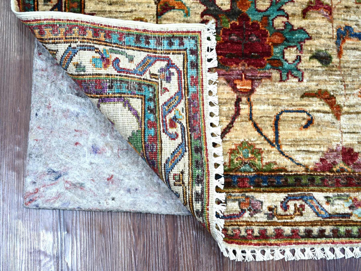 Tribal & Geometric hand-knotted wool rug in Ivory & Oyster White, 2'9" x 4'1" — SKU O022045 (view 2)