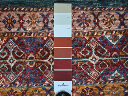 Kazak Tribal & Geometric hand-knotted wool rug in Red, 2'10" x 4'4" — SKU O022048 (view 3)