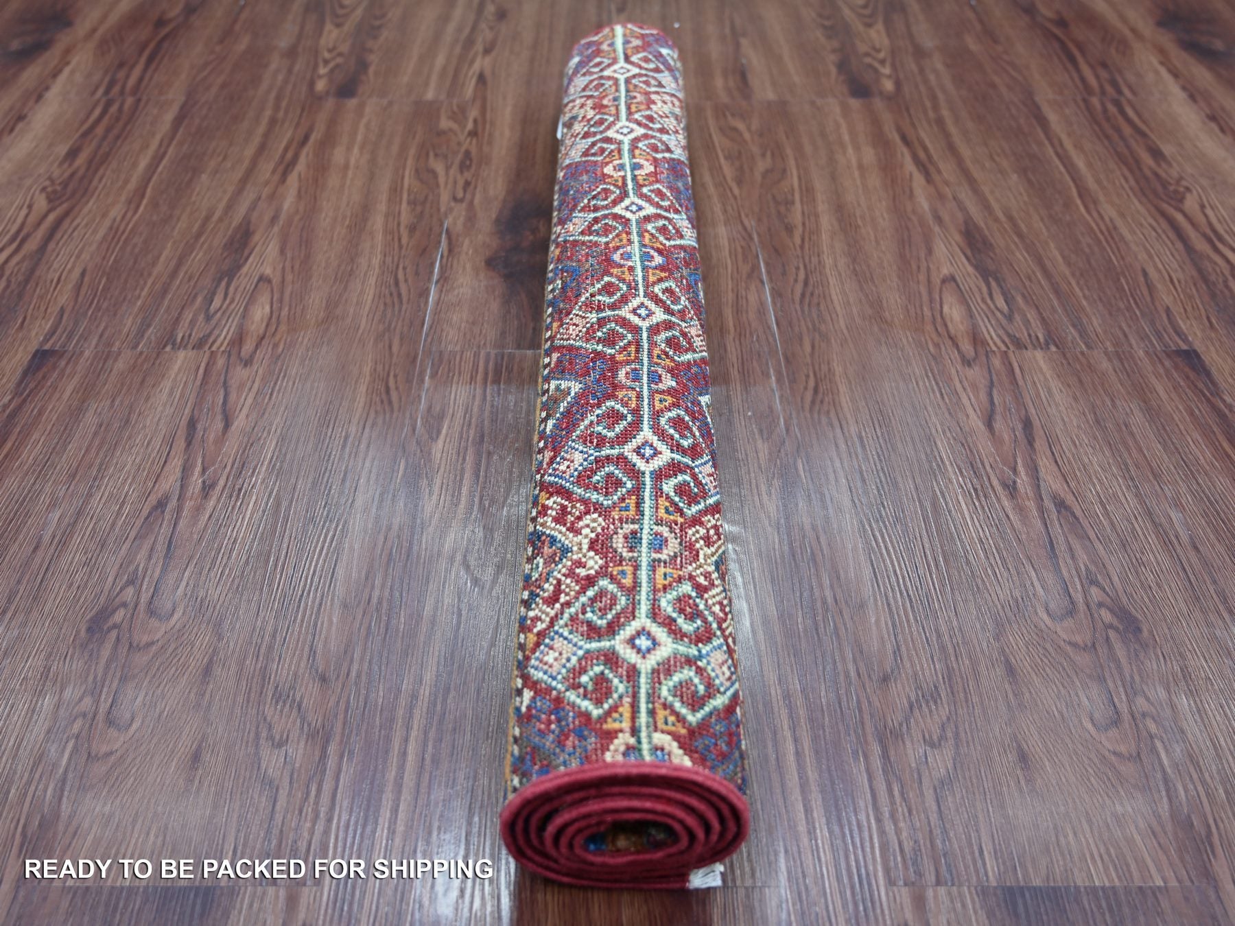 Kazak Tribal & Geometric hand-knotted wool rug in Red, 2'10" x 4'4" — SKU O022048 (view 4)