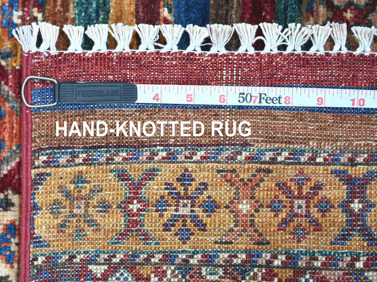 Kazak Tribal & Geometric hand-knotted wool rug in Red, 2'10" x 4'4" — SKU O022048 (view 6)