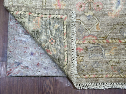 Brown 2'10" x 17'4" Oushak And Peshawar Hand knotted Wool Rug - Sku: O022051