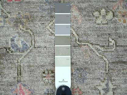 Brown 2'10" x 17'4" Oushak And Peshawar Hand knotted Wool Rug - Sku: O022051