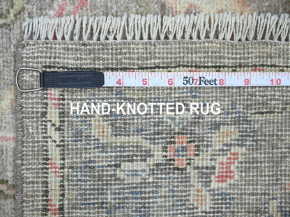 Brown 2'10" x 17'4" Oushak And Peshawar Hand knotted Wool Rug - Sku: O022051