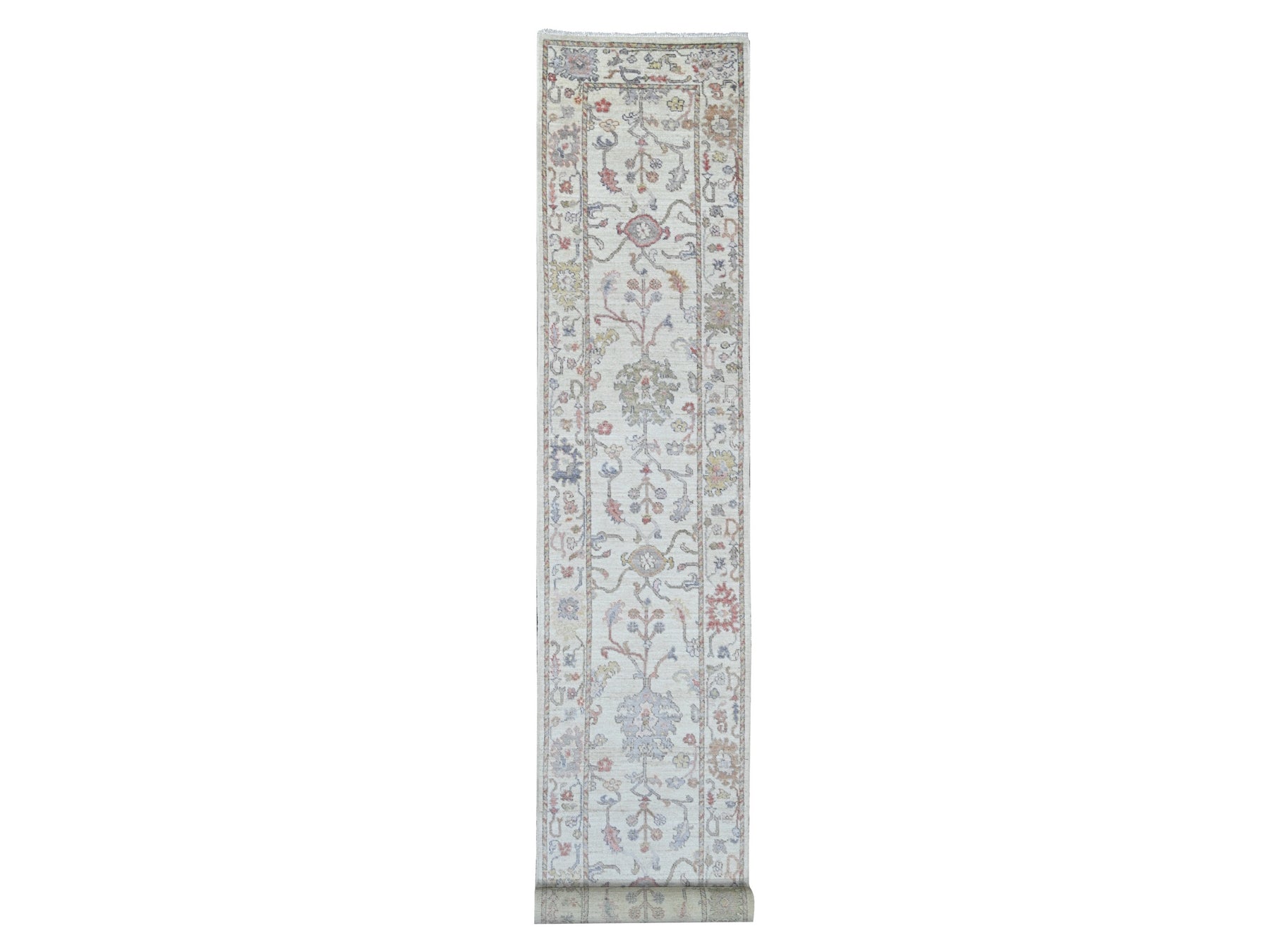 Oushak Oushak hand-knotted wool runner in Ivory, 2'10" x 20'7" — SKU O022052