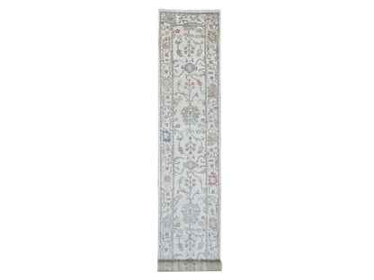 Oushak Oushak hand-knotted wool runner in Ivory, 2'10" x 20'7" — SKU O022052