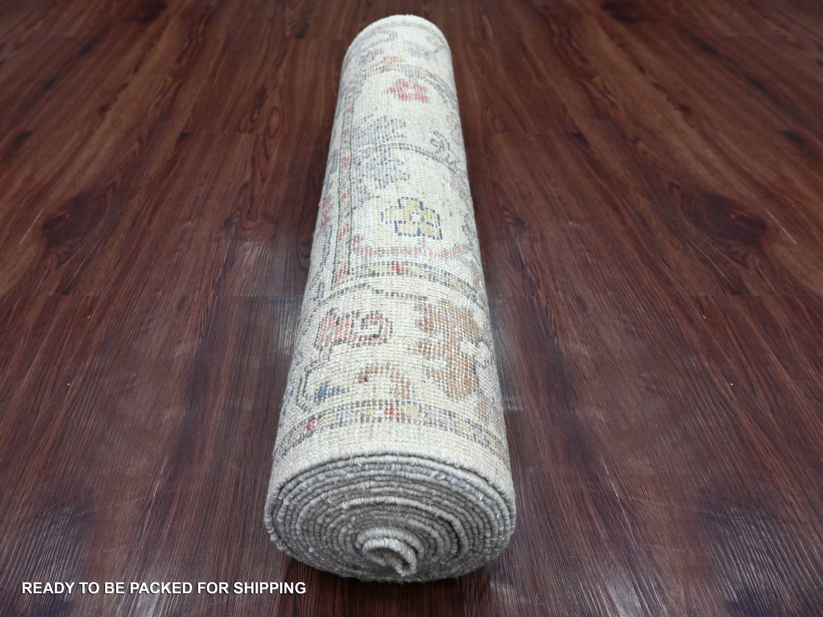 Oushak Oushak hand-knotted wool runner in Ivory, 2'10" x 20'7" — SKU O022052 (view 4)