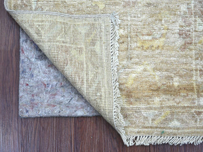 Brown 2'1" x 5'11" Oushak And Peshawar Hand knotted Wool Rug - Sku: O022053