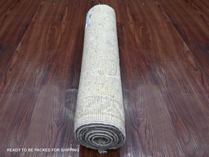 Brown 2'1" x 5'11" Oushak And Peshawar Hand knotted Wool Rug - Sku: O022053
