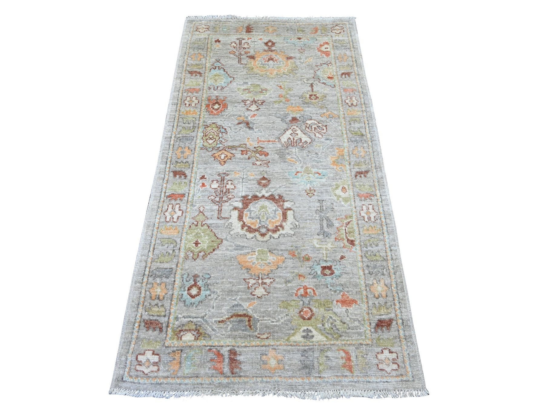 Oushak Oushak hand-knotted wool runner in Gray, 3' x 5'11" — SKU O022057
