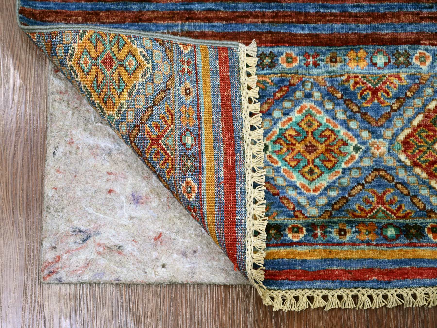 Blue 2'9" x 3'8" Tribal & Geometric Hand knotted Wool Rug - Sku: O022061