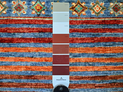 Blue 2'9" x 3'8" Tribal & Geometric Hand knotted Wool Rug - Sku: O022061