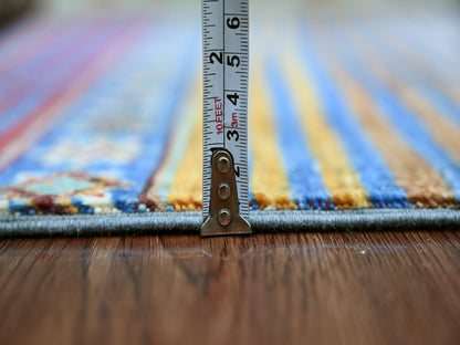 Blue 2'9" x 3'8" Tribal & Geometric Hand knotted Wool Rug - Sku: O022061