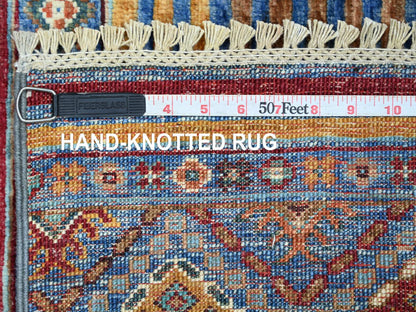 Blue 2'9" x 3'8" Tribal & Geometric Hand knotted Wool Rug - Sku: O022061