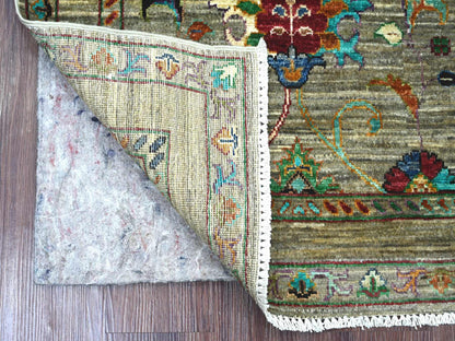 Tribal & Geometric hand-knotted wool rug in Gray, 2'8" x 4'4" — SKU O022064 (view 2)