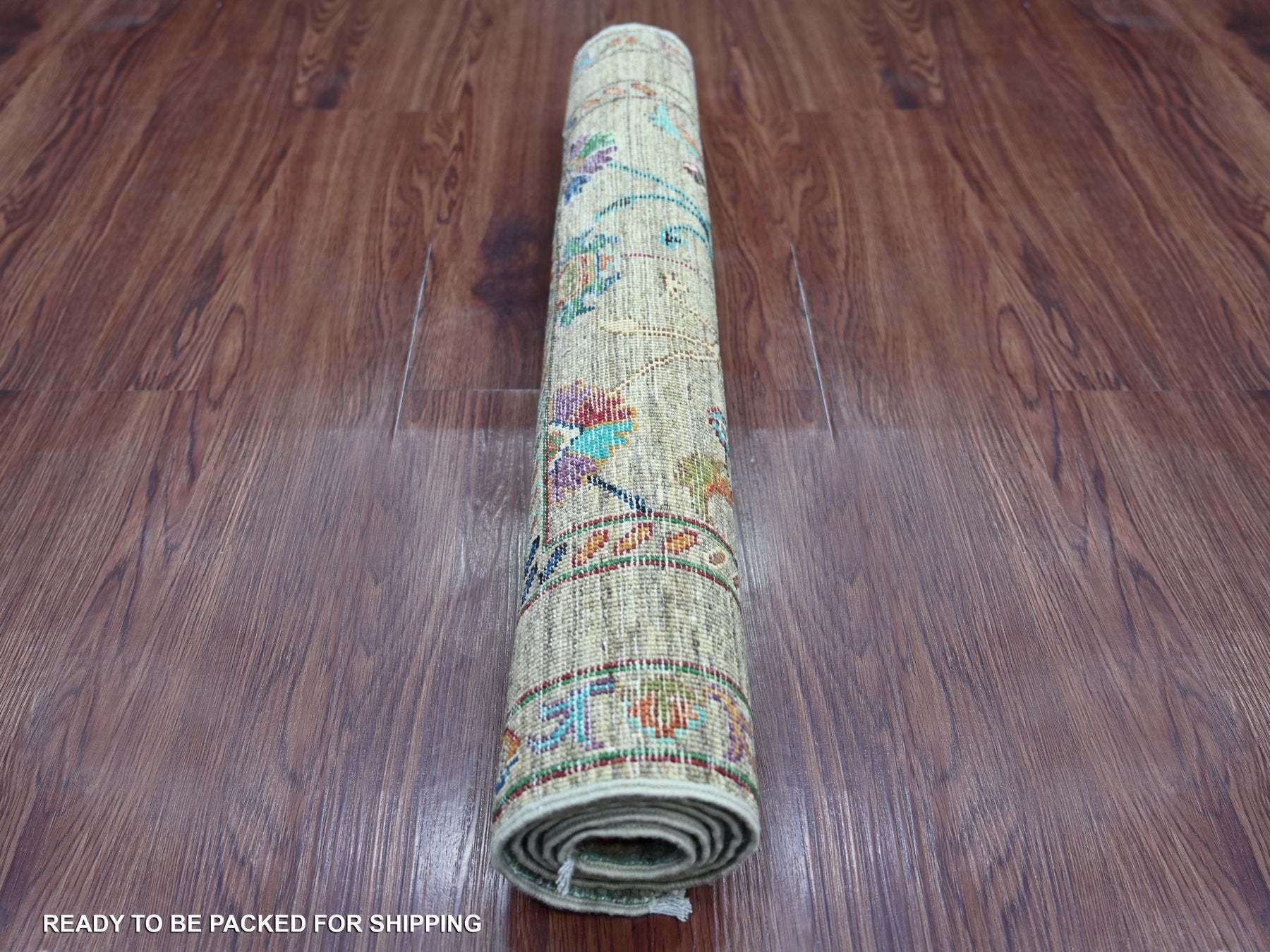 Tribal & Geometric hand-knotted wool rug in Gray, 2'8" x 4'4" — SKU O022064 (view 4)