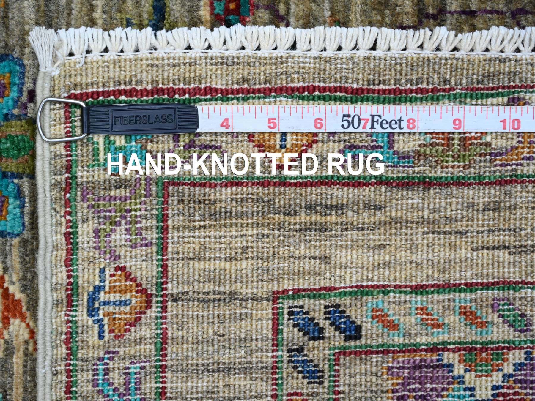 Tribal & Geometric hand-knotted wool rug in Gray, 2'8" x 4'4" — SKU O022064 (view 6)
