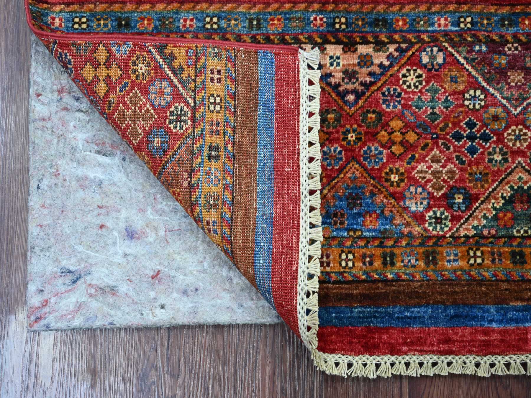 Kazak Tribal & Geometric hand-knotted wool rug in Red, 2'8" x 3'11" — SKU O022065 (view 2)