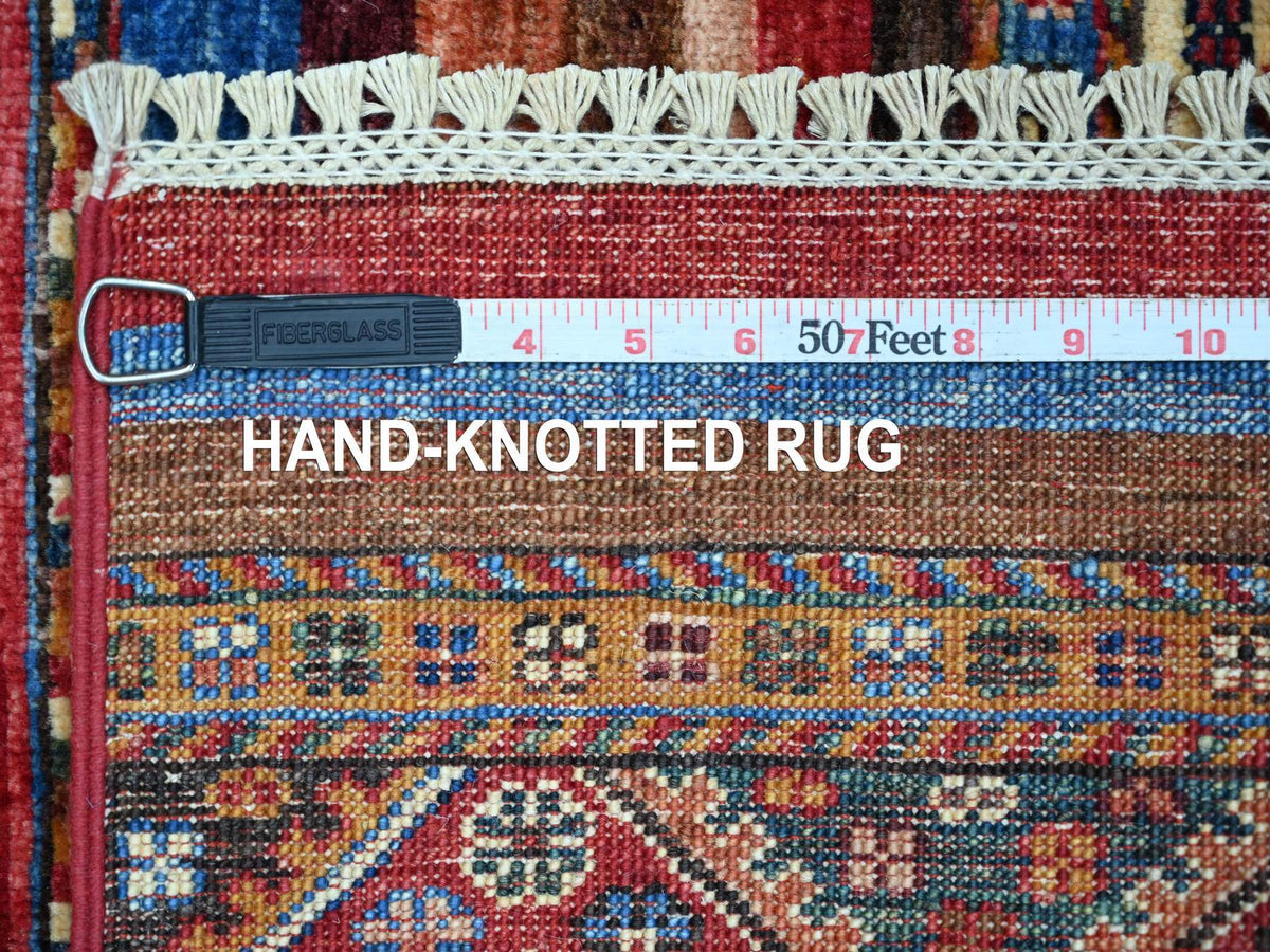 Kazak Tribal & Geometric hand-knotted wool rug in Red, 2'8" x 3'11" — SKU O022065 (view 6)