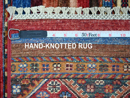 Kazak Tribal & Geometric hand-knotted wool rug in Red, 2'8" x 3'11" — SKU O022065 (view 6)