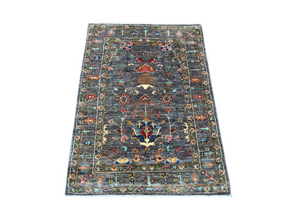 Brown 3'0" x 4'1" Tribal & Geometric Hand knotted Wool Rug - Sku: O022066