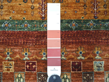 Gabbeh Tribal & Geometric hand-knotted wool rug in Red, 2'2" x 4'3" — SKU O022067 (view 3)