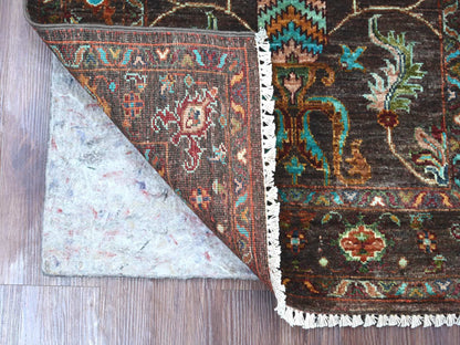 Brown 2'8" x 3'10" Tribal & Geometric Hand knotted Wool Rug - Sku: O022068