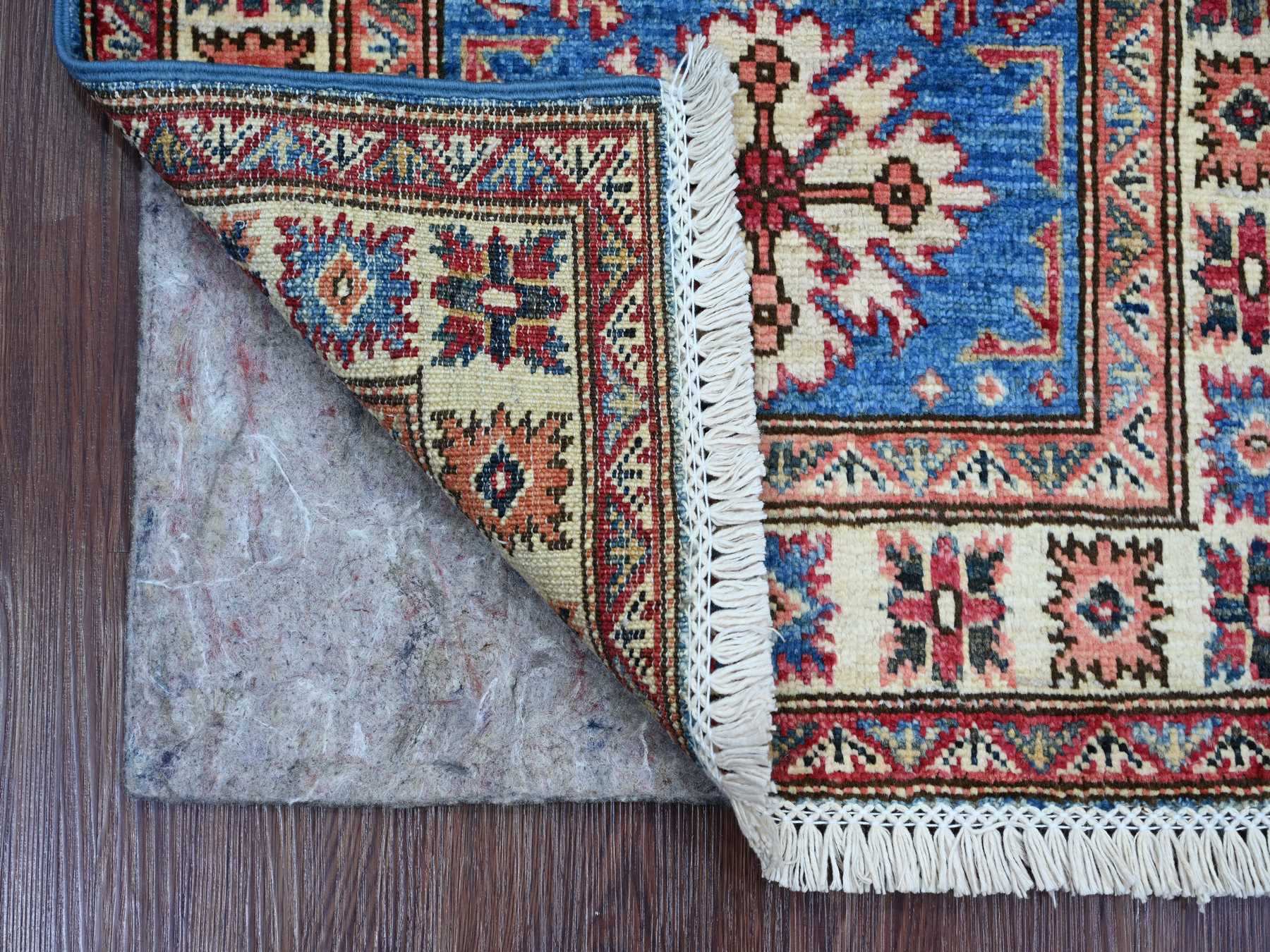 Blue 2'0" x 3'0" Tribal & Geometric Hand knotted Wool Rug - Sku: O022073