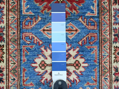 Blue 2'0" x 3'0" Tribal & Geometric Hand knotted Wool Rug - Sku: O022073
