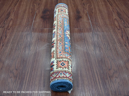 Blue 2'0" x 3'0" Tribal & Geometric Hand knotted Wool Rug - Sku: O022073