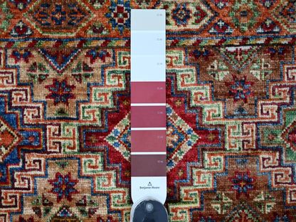 Kazak Tribal & Geometric hand-knotted wool rug in Red, 2'11" x 4'11" — SKU O022077 (view 3)